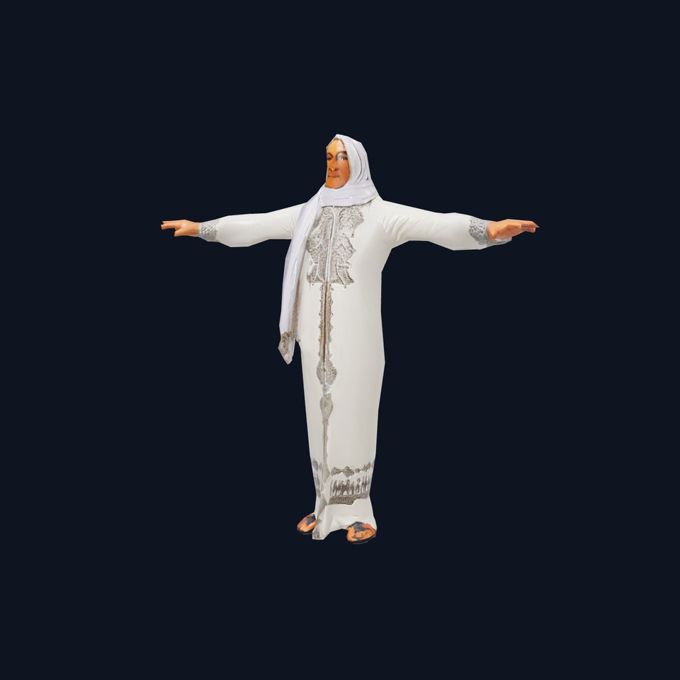 Elegant White Kaftan model pack